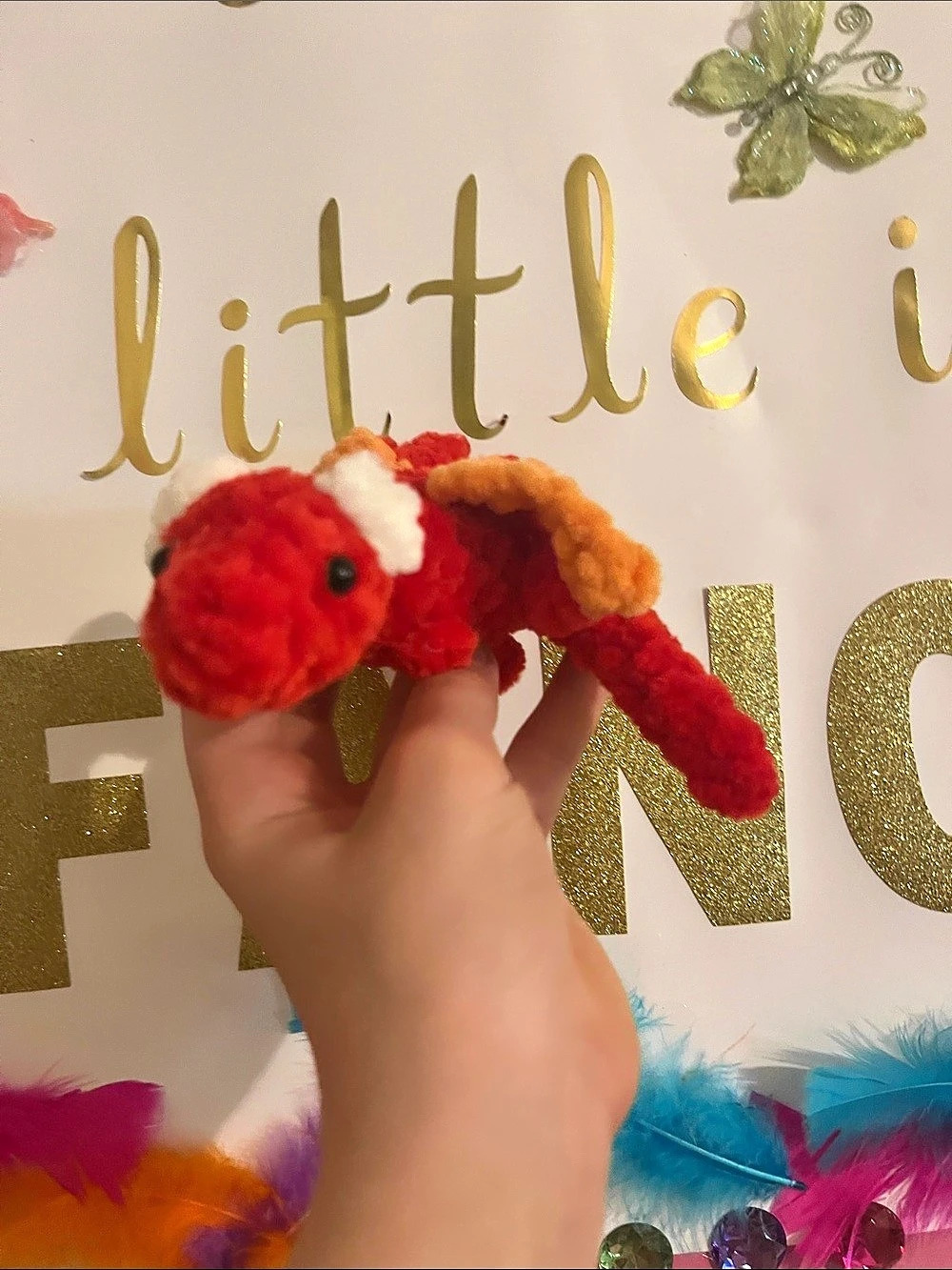 Red & Orange Dragon Plush Toy